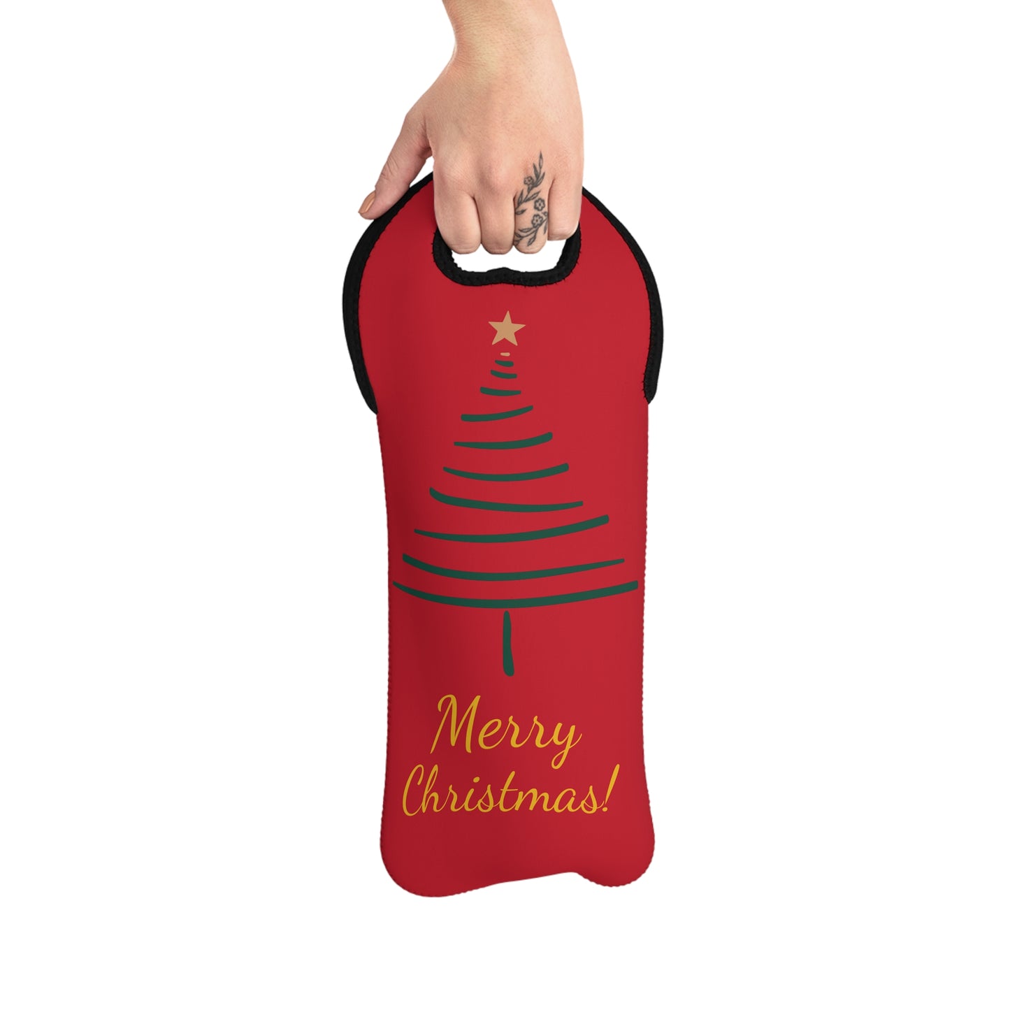 Merry Christmas Wine Tote Bag