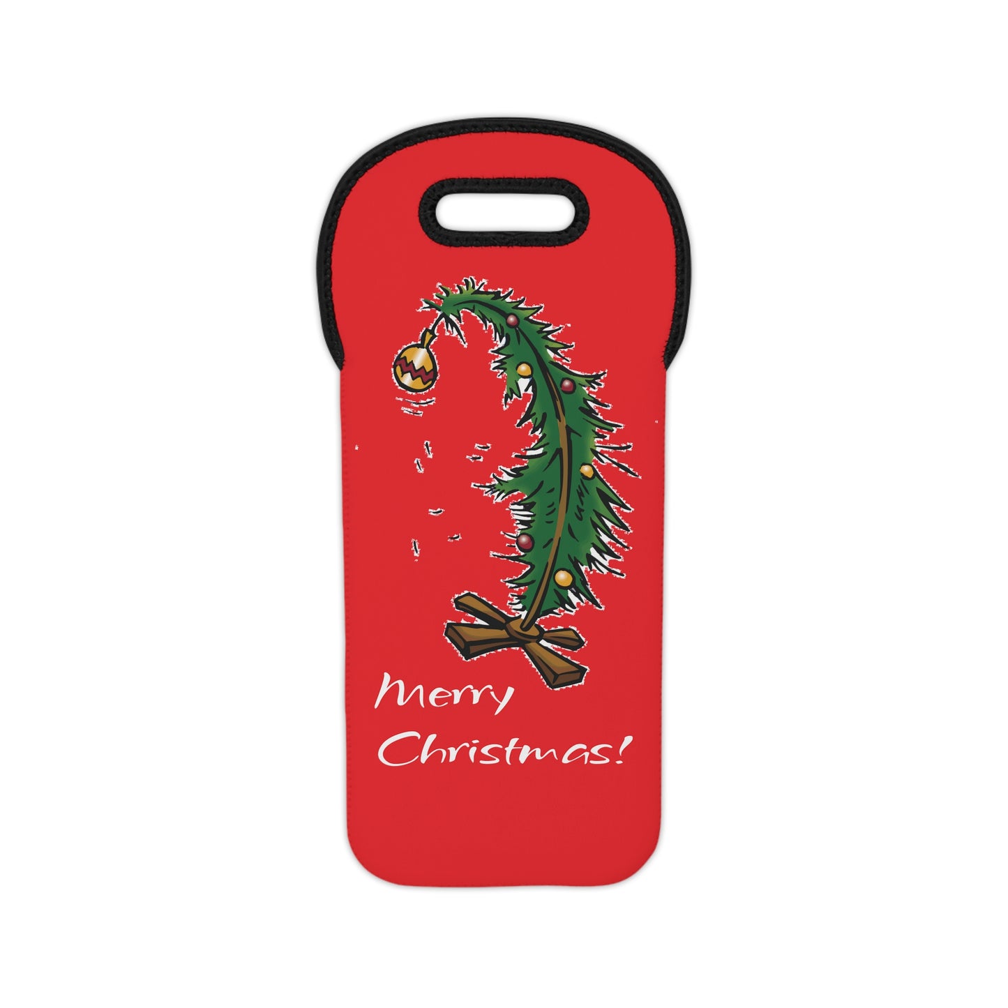 Red Christmas Tree Wine Tote Bag