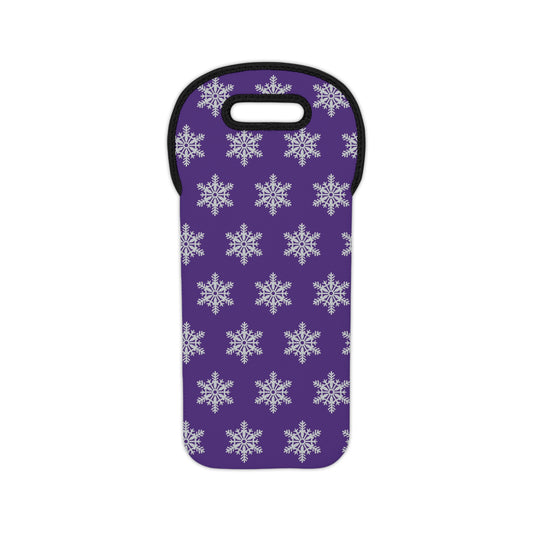 Snowflake Wine Tote Bag - Purple
