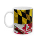 Wavy MD Flag Ceramic Mug 11oz