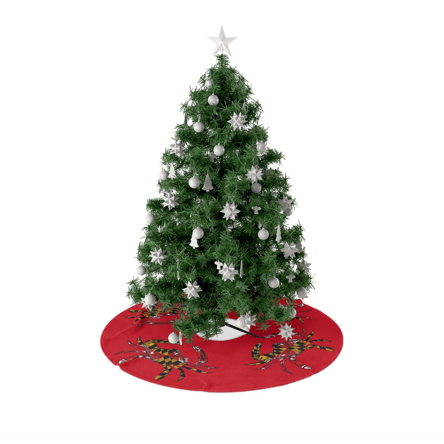 Crabby Christmas Tree Skirt - Red