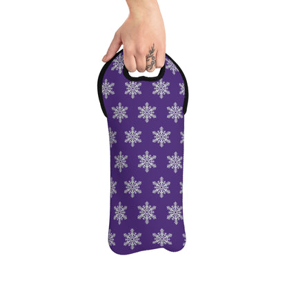 Snowflake Wine Tote Bag - Purple