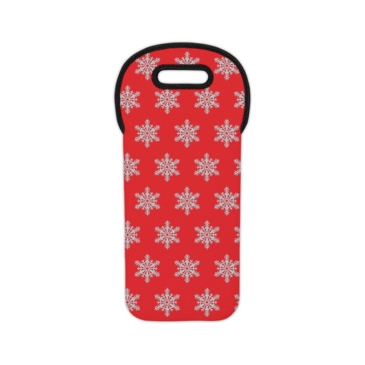 Snowflake Wine Tote Bag - Red