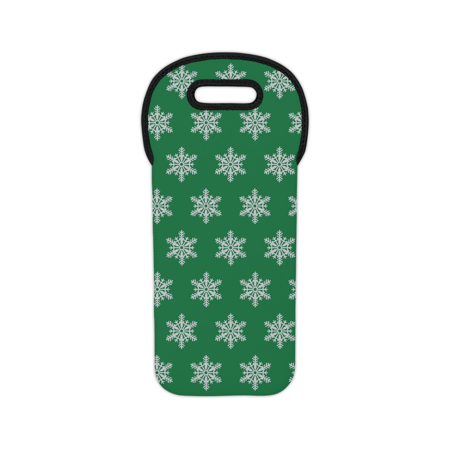 Snowflake Wine Tote Bag - Green