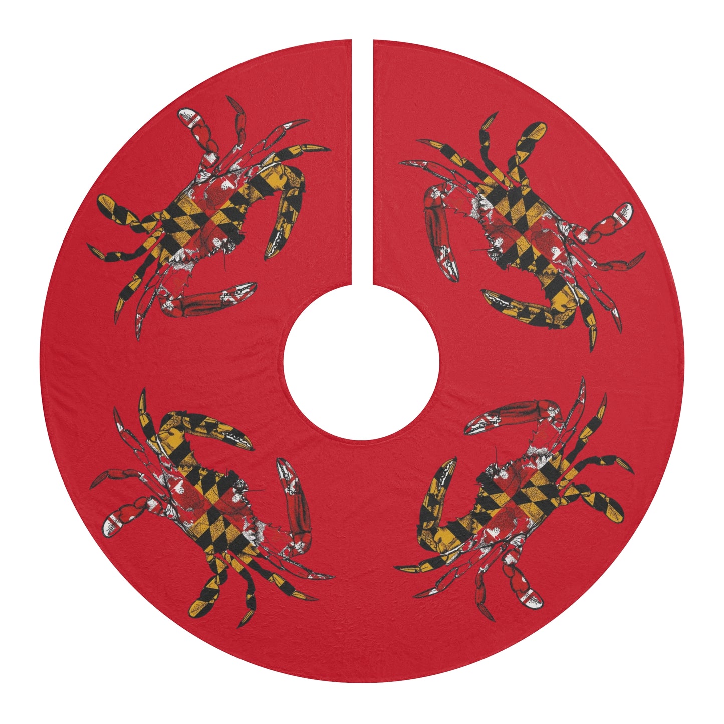 Crabby Christmas Tree Skirt - Red