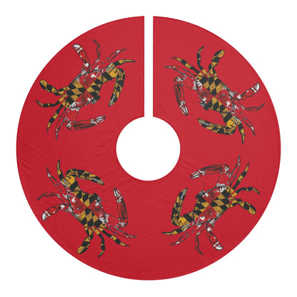 Crabby Christmas Tree Skirt - Red