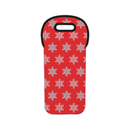 Snowflake Wine Tote Bag - Red