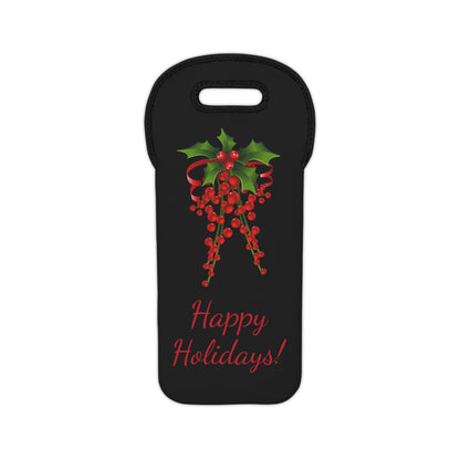 Holiday Holly Wine Tote Bag