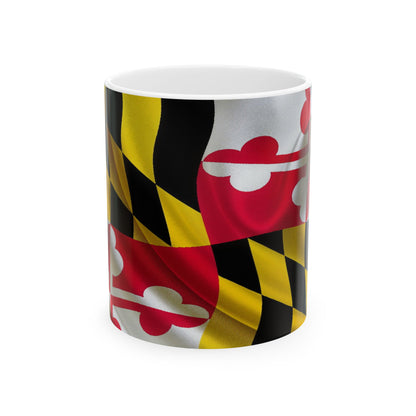 Wavy MD Flag Ceramic Mug 11oz