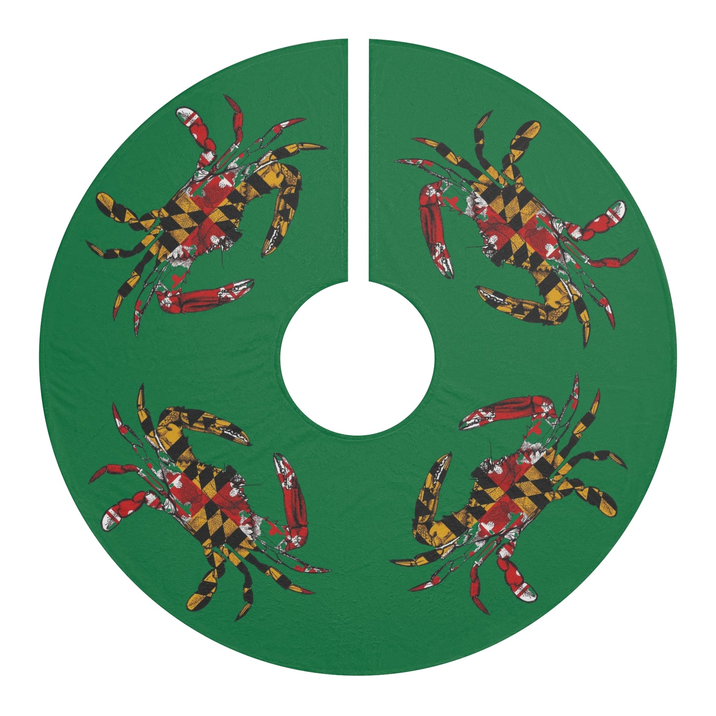 Crabby Christmas Tree Skirt - Green