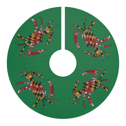 Crabby Christmas Tree Skirt - Green