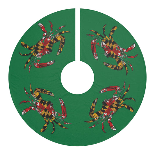Crabby Christmas Tree Skirt - Green